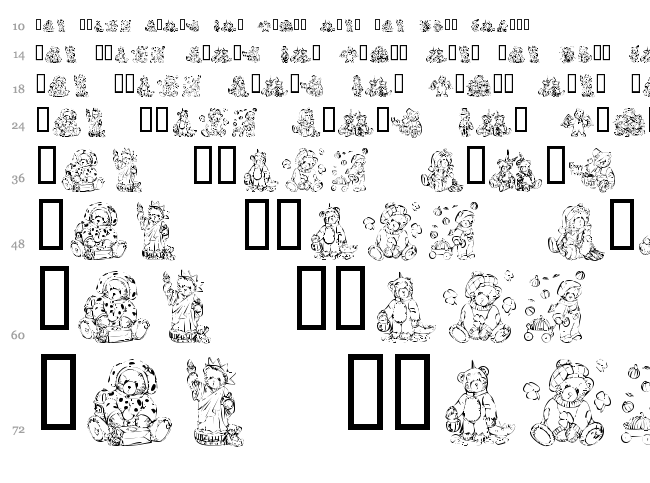 KR Holiday Teddies font waterfall